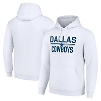 Unisex Starter White Dallas Cowboys Team Mesh Print Graphic Tri-Blend Pullover Hoodie