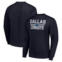 Men's Starter Navy Dallas Cowboys Team Mesh Print Graphic Pullover Sweatshirt