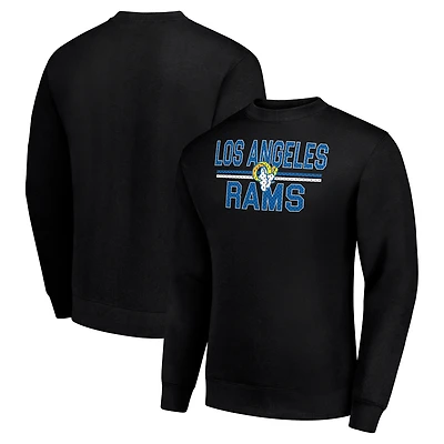 Men's Starter Black Los Angeles Rams Team Mesh Print Graphic Pullover Sweatshirt