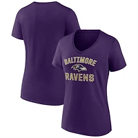 Women's Purple Baltimore Ravens Victory Arch V-Neck T-Shirt