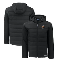 Men's Cutter & Buck Black Tennessee Volunteers Big & Tall Evoke Hybrid Eco Softshell Recycled Full-Zip Hooded PrimaLoft Jacket