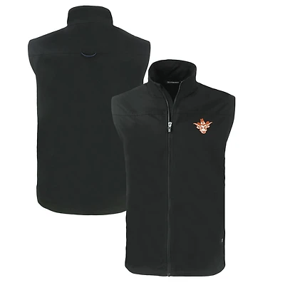 Men's Cutter & Buck Black Texas Longhorns Big & Tall Charter Eco Full-Zip Vest
