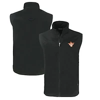 Men's Cutter & Buck Black Texas Longhorns Big & Tall Charter Eco Full-Zip Vest