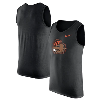 Men's Nike Black Oregon State Beavers Vintage Logo Performance Tank Top