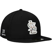 Men's New Era Black St. Louis Cardinals Troop Chant Camo Undervisor 59FIFTY Fitted Hat