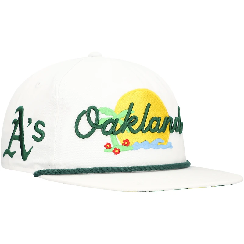 Men's New Era White Athletics Paradise Golfer Adjustable Hat