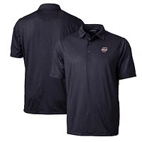 Men's Cutter & Buck  Black UMass Minutemen Pike Double Dot Print Stretch Polo