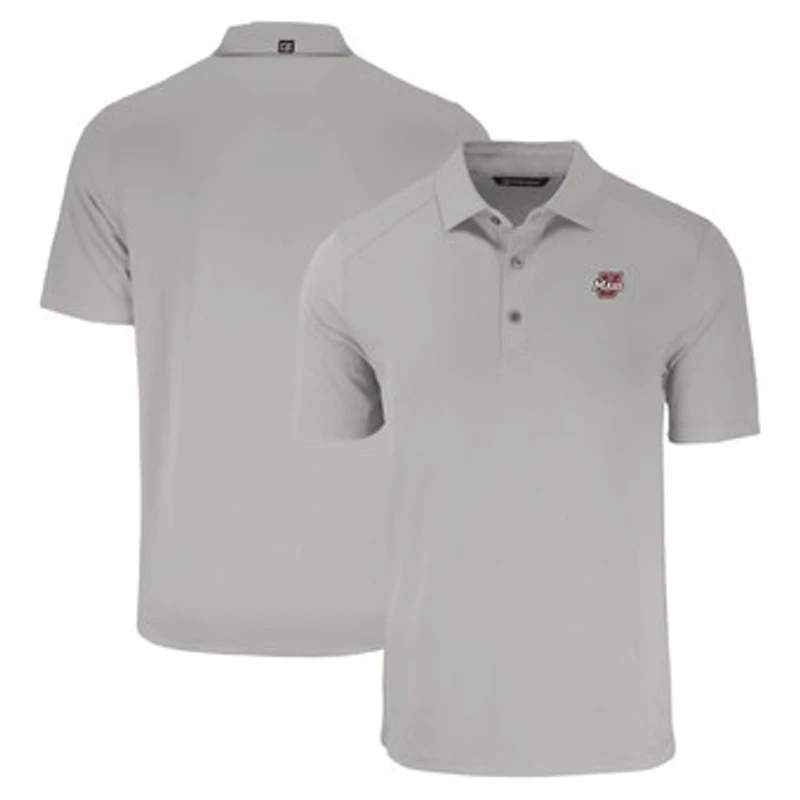 Men's Cutter & Buck  Gray UMass Minutemen Forge Eco Stretch Recycled Polo