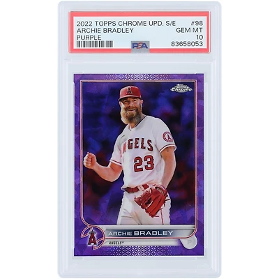 Archie Bradley Los Angeles Angels 2022 Topps Chrome Updates Purple Refractor #US98 #9/10 PSA Authenticated 10 Card