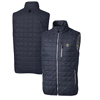 Men's Cutter & Buck Charcoal North Carolina Tar Heels Rainier PrimaLoft Big & Tall Eco Insulated Full-Zip Puffer Vest