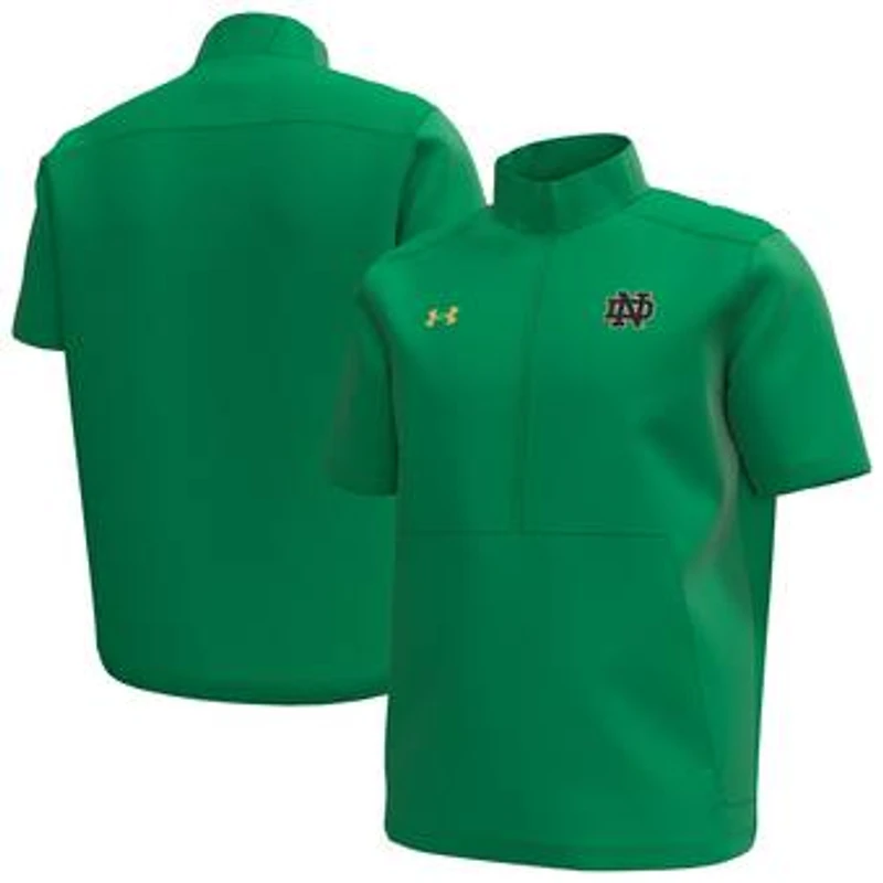 Men's Under Armour Kelly Green Notre Dame Fighting Irish Motivate Quarter-Zip Short Sleeve Top