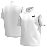 Men's Under Armour White Notre Dame Fighting Irish Motivate Quarter-Zip Short Sleeve Top