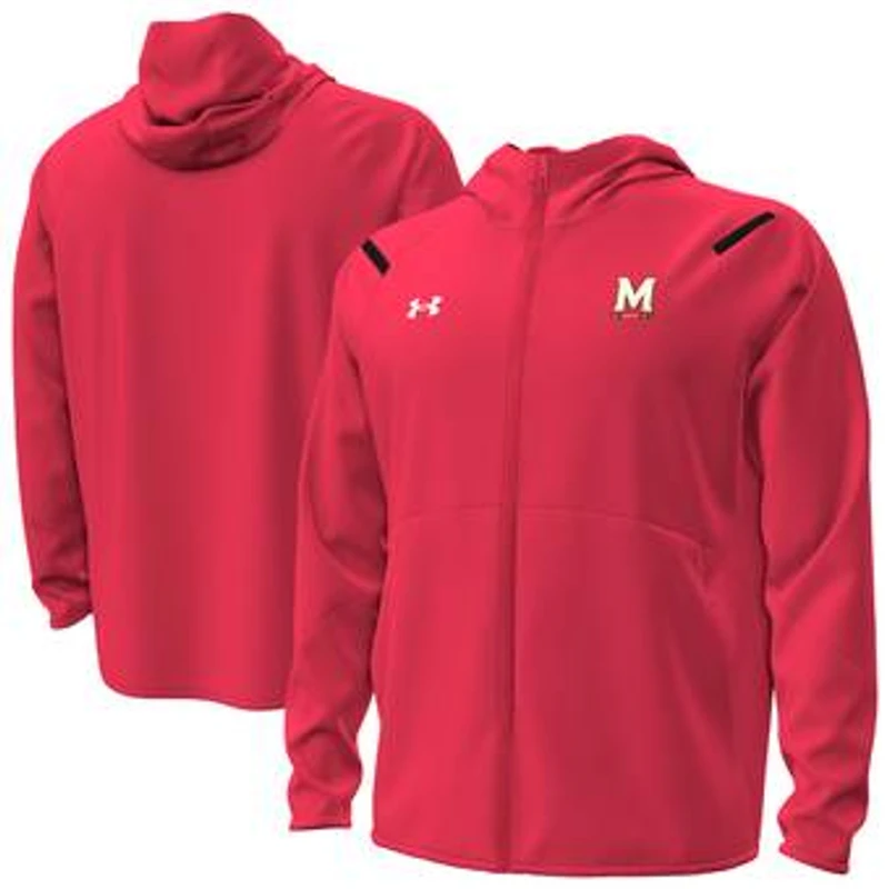 Men's Under Armour Red Maryland Terrapins Unstoppable Performance Fleece Hoodie Half-Zip Jacket