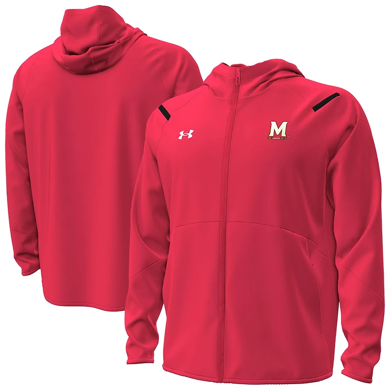 Men's Under Armour Red Maryland Terrapins Unstoppable Performance Fleece Hoodie Half-Zip Jacket