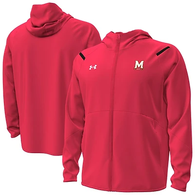 Men's Under Armour Red Maryland Terrapins Unstoppable Performance Fleece Hoodie Half-Zip Jacket