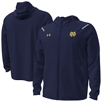 Men's Under Armour Navy Notre Dame Fighting Irish Unstoppable Performance Fleece Hoodie Half-Zip Jacket