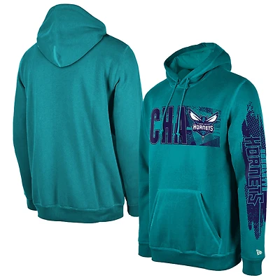 Men's New Era Charlotte Hornets Teal Tip-Off Collection Pullover Hoodie