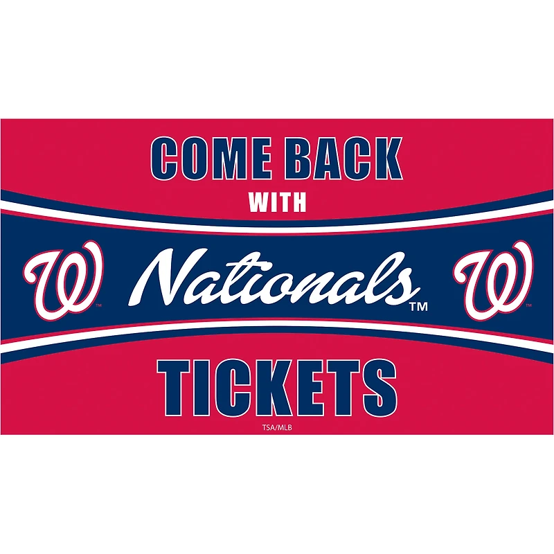 Washington Nationals 28" x 16" Come Back With Tickets Indoor/Outdoor Trapper Mat