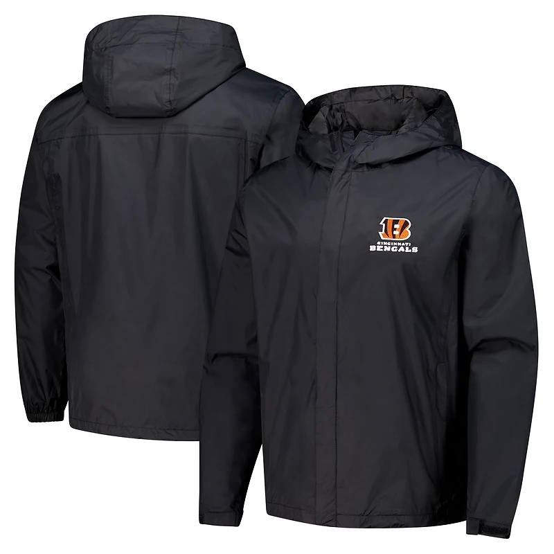 Men's Dunbrooke Black Cincinnati Bengals Tropic Waterproof Packable Full-Zip Hoodie Jacket