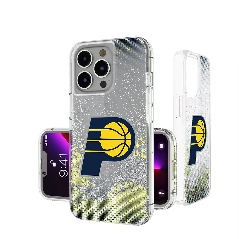 Indiana Pacers Linen Logo iPhone Glitter Case