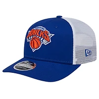 Men's New Era Blue/White New York Knicks Trucker 9SEVENTY Stretch-Snap Hat