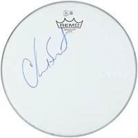 Chad Smith Red Hot Chili Peppers Autographed Small Drumhead - Signed in Blue Ink - BAS