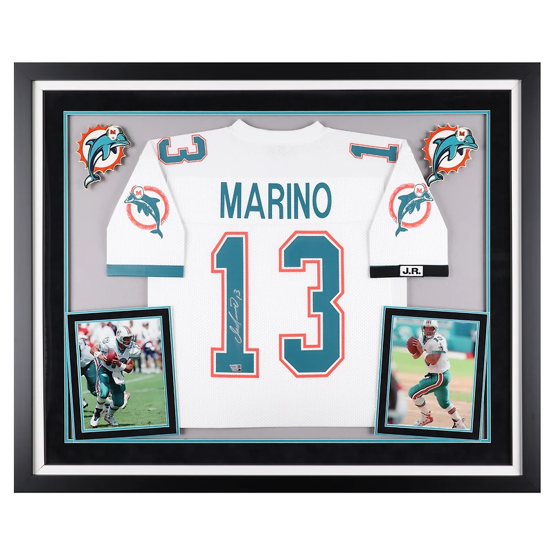 Dan Marino Miami Dolphins Autographed Deluxe Framed Mitchell & Ness White Authentic Jersey