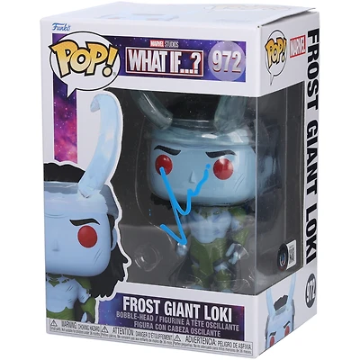 Matt Damon Marvel Autographed Frost Giant Loki #972 Funko Pop! Vinyl Figure - Signed in Blue Ink - BAS