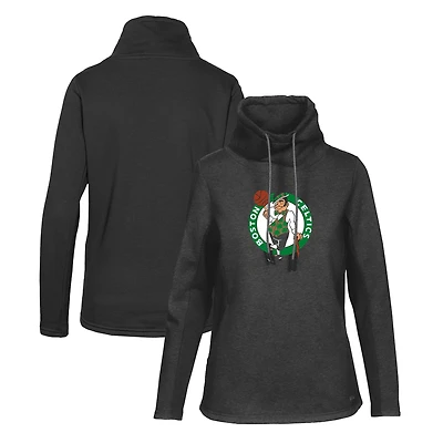 Women's Levelwear Black Boston Celtics Loop Core Funnel Neck Pullover Sweatshirt