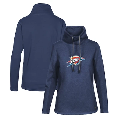 Women's Levelwear Navy Oklahoma City Thunder Loop Core Funnel Neck Pullover Sweatshirt