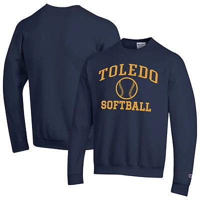 Men's Champion  Navy Toledo Rockets Icon Softball Powerblend Pullover Sweatshirt