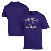 Men's Champion  Purple James Madison Dukes Icon Softball Powerblend T-Shirt
