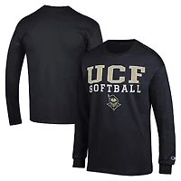 Men's Champion UCF Knights Stack Logo Softball Powerblend Long Sleeve T-Shirt