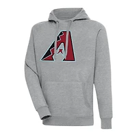 Men's Antigua Heather Gray Arizona Diamondbacks Victory Pullover Hoodie