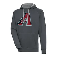 Men's Antigua Charcoal Arizona Diamondbacks Victory Pullover Hoodie