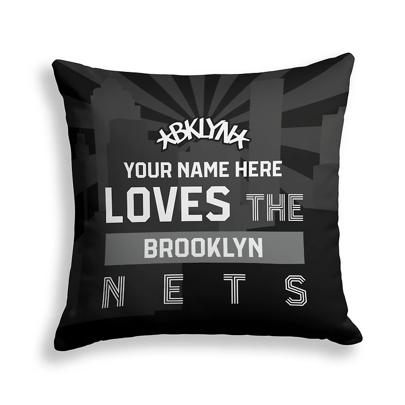 Pegasus Brooklyn Nets 18" x 18" City Skyline Personalized Decor Pillow