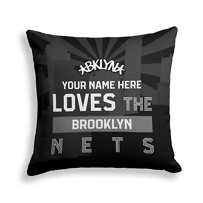 Pegasus Brooklyn Nets 18" x 18" City Skyline Personalized Decor Pillow
