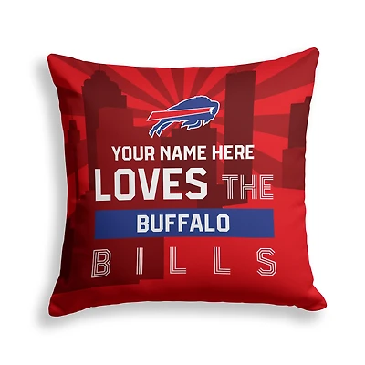 Pegasus Buffalo Bills 18" x 18" City Skyline Personalized Decor Pillow