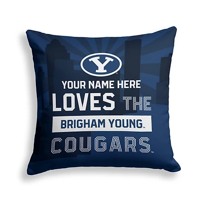 Pegasus BYU Cougars 18" x 18" City Skyline Personalized Decor Pillow