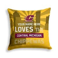 Pegasus Central Michigan Chippewas 18" x 18" City Skyline Personalized Decor Pillow