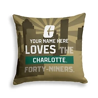 Pegasus Charlotte 49ers 18" x 18" City Skyline Personalized Decor Pillow