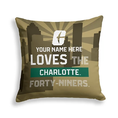 Pegasus Charlotte 49ers 18" x 18" City Skyline Personalized Decor Pillow
