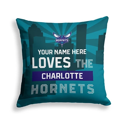 Pegasus Charlotte Hornets 18" x 18" City Skyline Personalized Decor Pillow