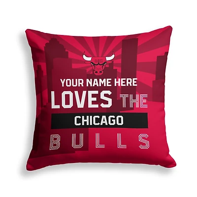 Pegasus Chicago Bulls 18" x 18" City Skyline Personalized Decor Pillow