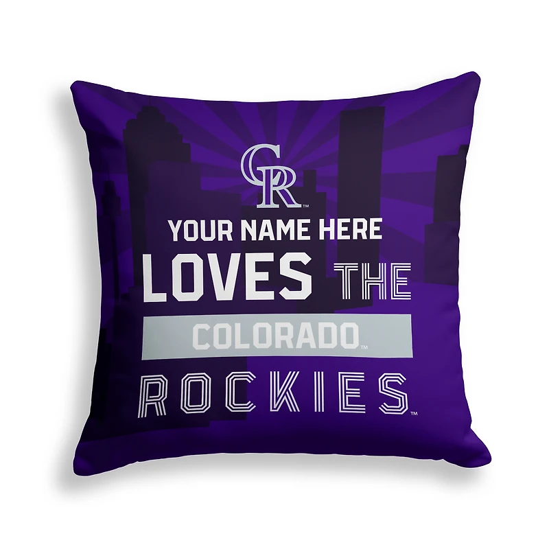 Pegasus Colorado Rockies 18" x 18" City Skyline Personalized Decor Pillow