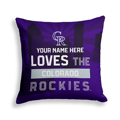 Pegasus Colorado Rockies 18" x 18" City Skyline Personalized Decor Pillow