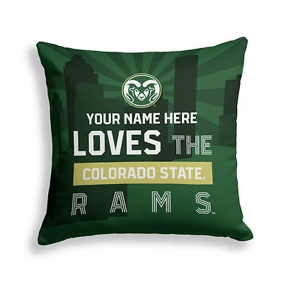 Pegasus Colorado State Rams 18" x 18" City Skyline Personalized Decor Pillow
