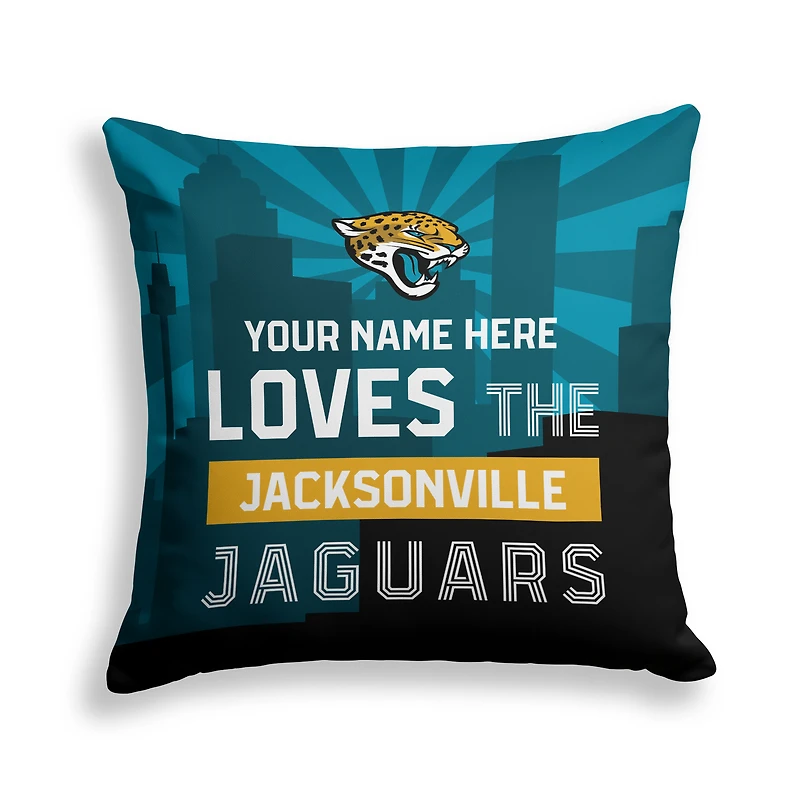 Pegasus Jacksonville Jaguars 18" x 18" City Skyline Personalized Decor Pillow
