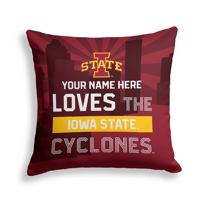 Pegasus Iowa State Cyclones 18" x 18" City Skyline Personalized Decor Pillow