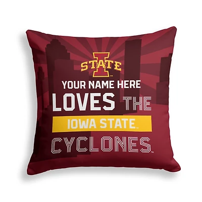Pegasus Iowa State Cyclones 18" x 18" City Skyline Personalized Decor Pillow